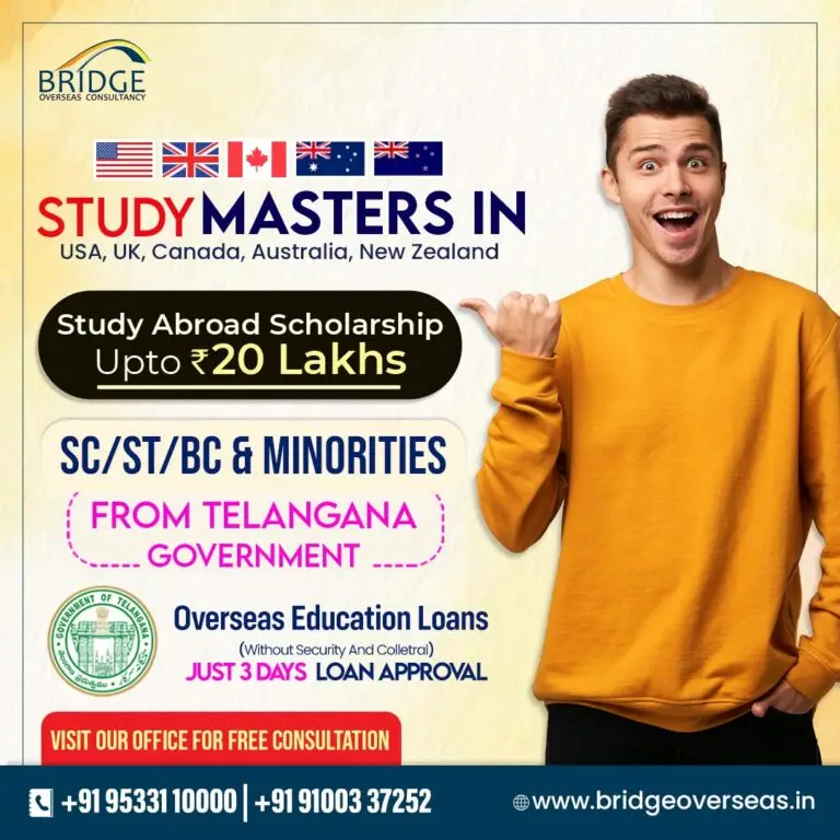 telangana goverment overseas scholarships for sc, st, bc and minorities